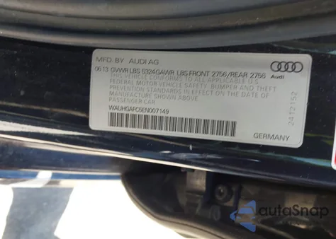 2014 Audi A6 3.0T Premium Plus z USA, uszkodzony, nr VIN WAUHGAFC5EN007149